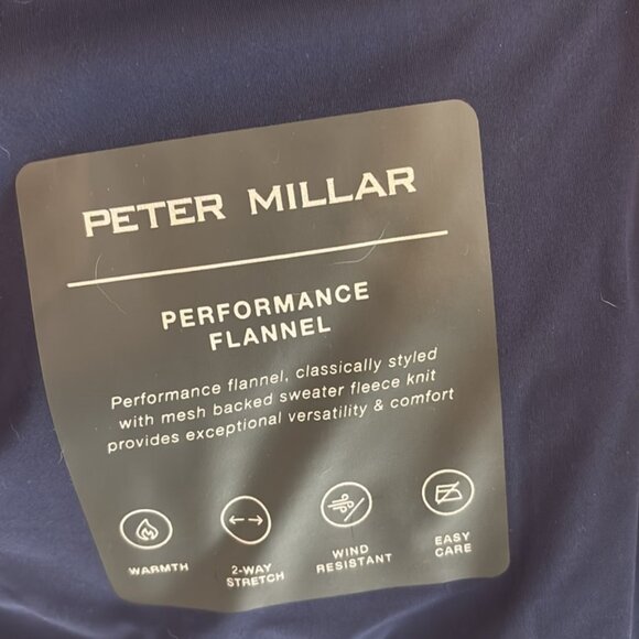 NWT!! Peter Millar Vest Mens Navy Fuse Elite Flannel Hybrid Perform - XL - Picture 9 of 14